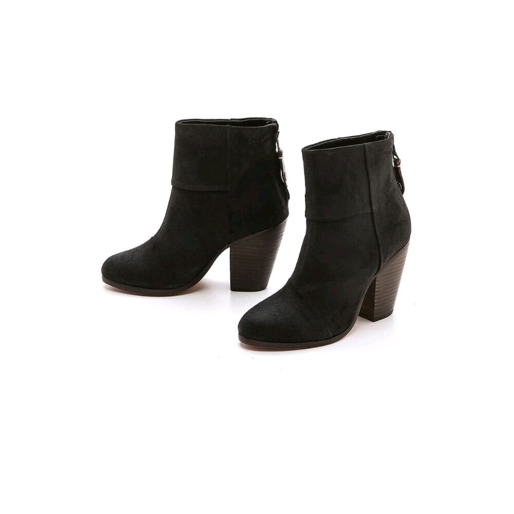 Rag & Bone Classic Newbury Black Suede  Booties Size US10/EU40 Classic Quiet Lux